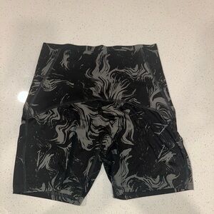 Gymshark Black and Gray Marble Swirl Power Athletic Shorts